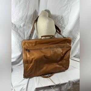 Vintage Tumi DAKOTA tan leather garment travel bag hanging bi fold 40" range